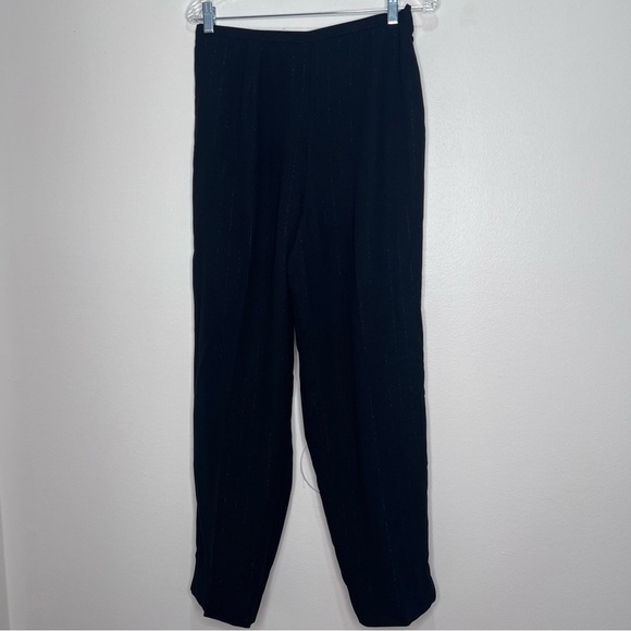 Halston Vintage women’s Black pants suit with metallic pinstripes size 12 - Picture 10 of 13